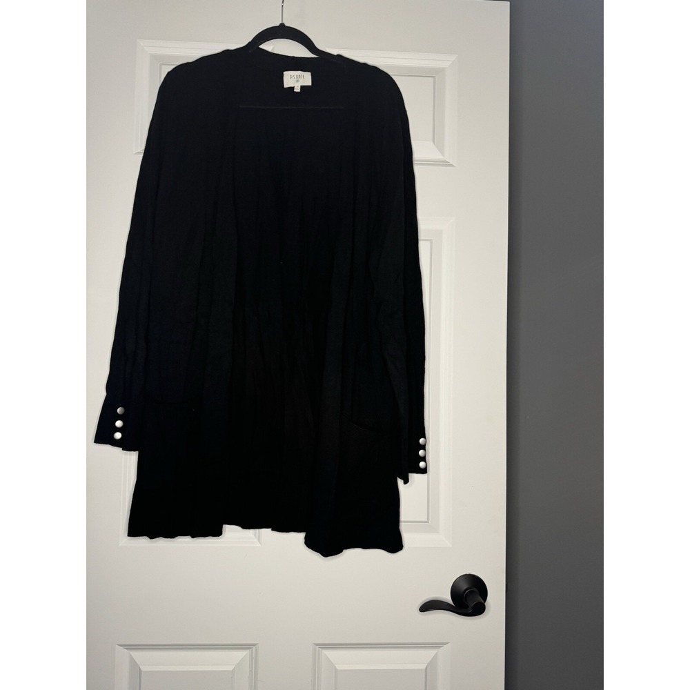 Ps Kate Plus Size Open Front Cardigan Sweater 1x Black